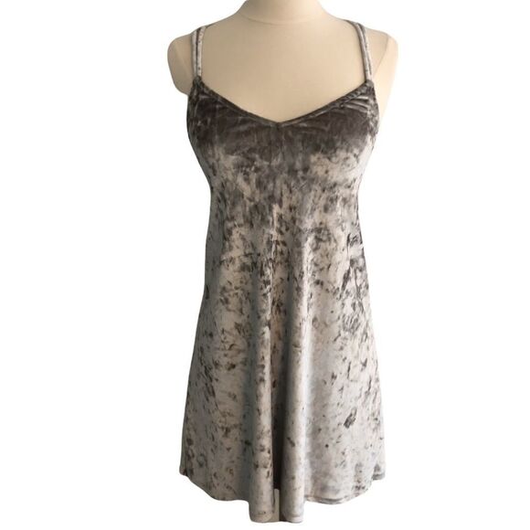 Lulus Silver Gray Crushed Velvet Mini Dress - Picture 4 of 9